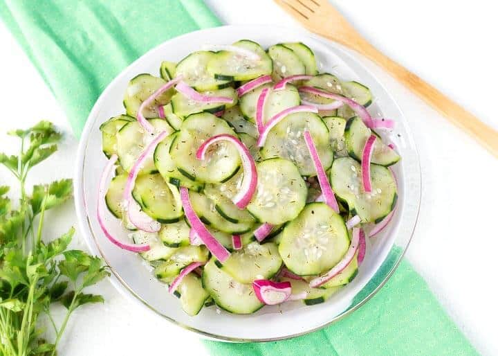 Armenian Cucumbers would be perfect in this cucumber summer salad