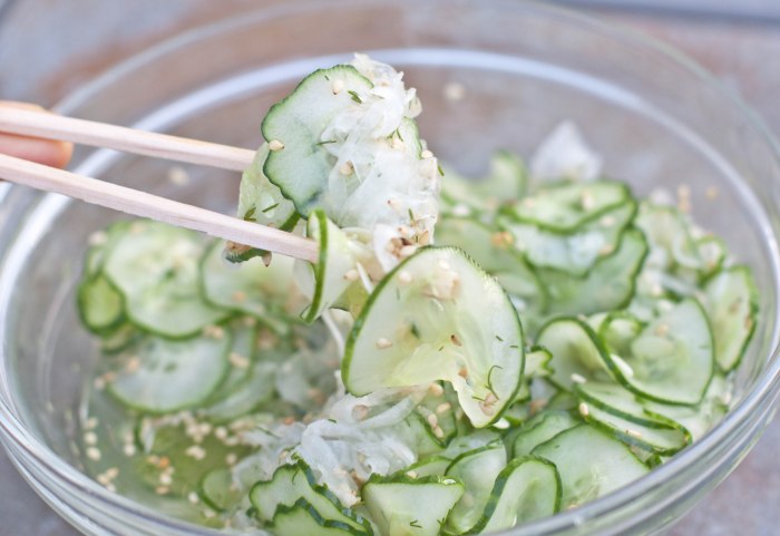Asian Cucumber Salad. Use regular cukes or Armenian in this tasty recipe.